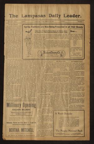 Primary view of object titled 'The Lampasas Daily Leader. (Lampasas, Tex.), Vol. 11, No. 2, Ed. 1 Tuesday, March 10, 1914'.