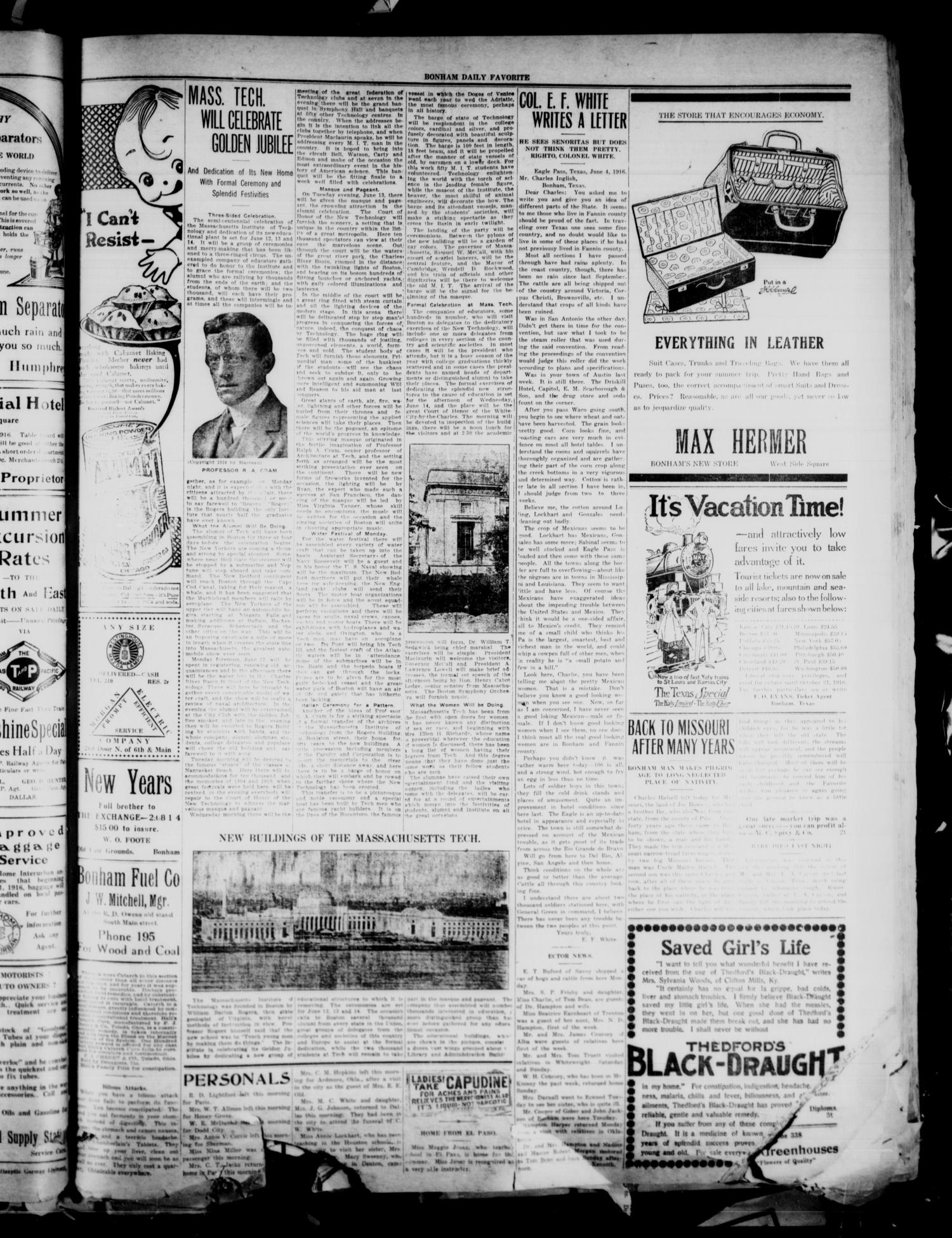 The Bonham Daily Favorite (Bonham, Tex.), Vol. 18, No. 265, Ed. 1 Thursday, June 8, 1916
                                                
                                                    [Sequence #]: 3 of 4
                                                