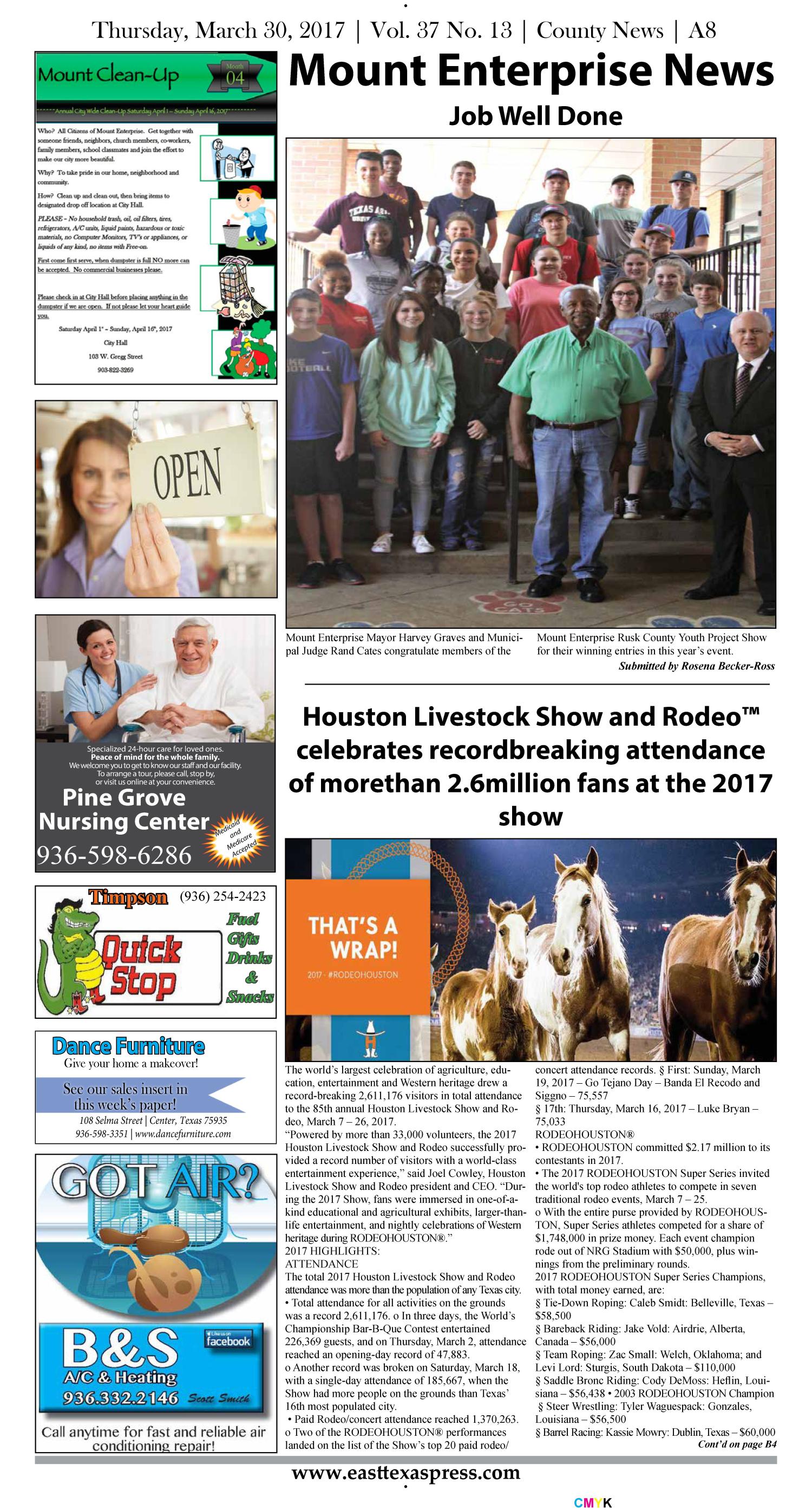 East Texas Press (Timpson, Tex.), Vol. 37, No. 13, Ed. 1 Thursday, March 30, 2017
                                                
                                                    [Sequence #]: 8 of 20
                                                