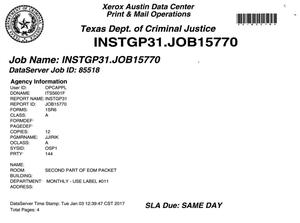 Primary view of object titled 'Texas Inmate Monthly Report: December 2016, Part 2'.