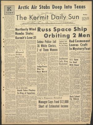 Primary view of object titled 'The Kermit Daily Sun (Kermit, Tex.), Vol. 2, No. 97, Ed. 1 Thursday, March 18, 1965'.