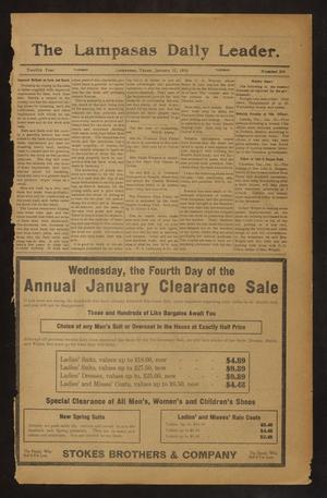 Primary view of object titled 'The Lampasas Daily Leader. (Lampasas, Tex.), Vol. 12, No. 264, Ed. 1 Tuesday, January 11, 1916'.