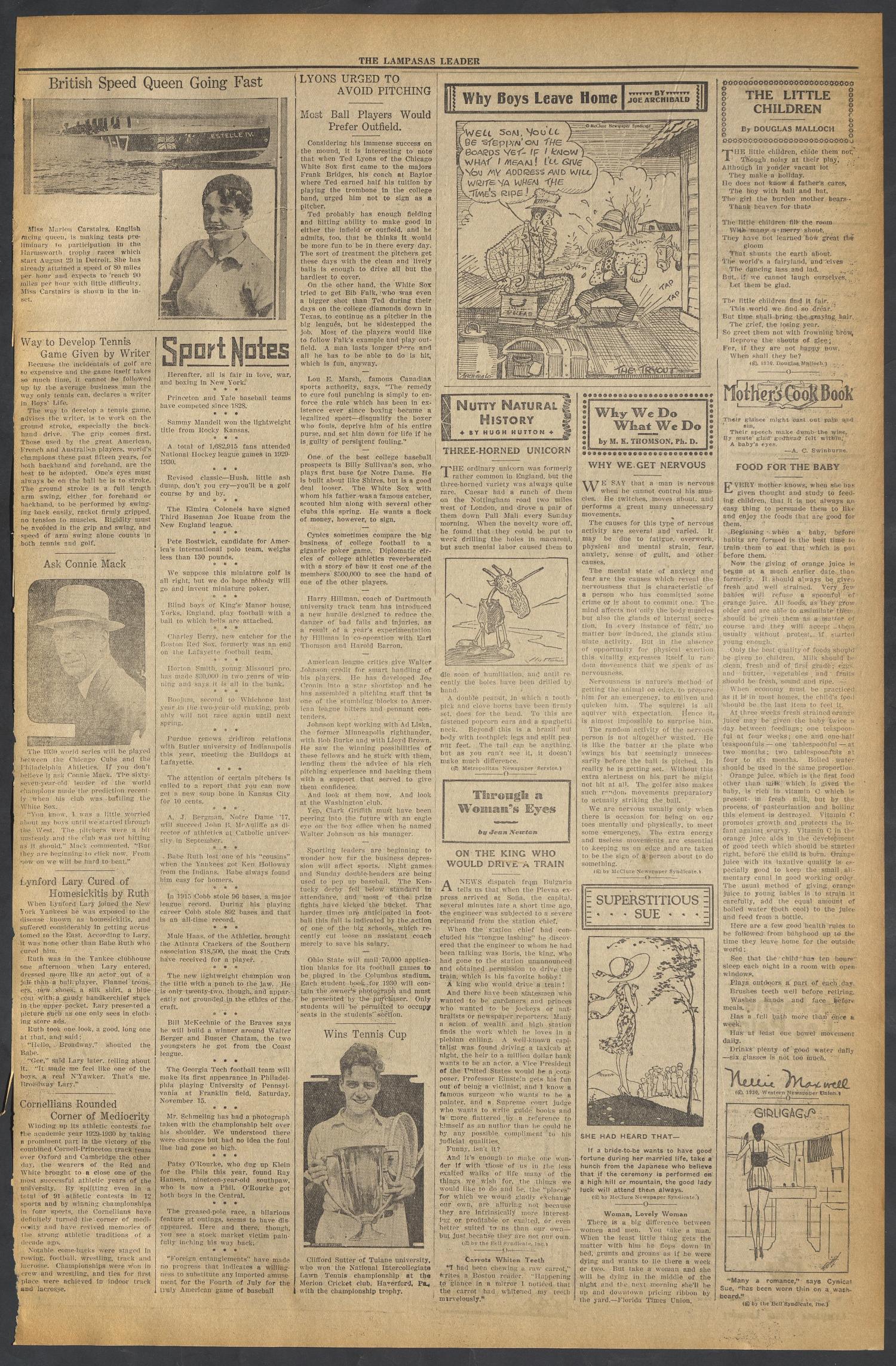 The Lampasas Daily Leader (Lampasas, Tex.), Vol. 27, No. [156], Ed. 1 Friday, September 5, 1930
                                                
                                                    [Sequence #]: 3 of 4
                                                