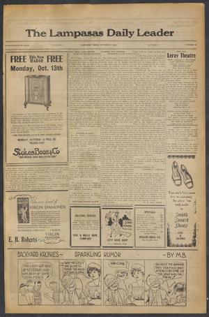 Primary view of object titled 'The Lampasas Daily Leader (Lampasas, Tex.), Vol. 27, No. 187, Ed. 1 Saturday, October 11, 1930'.