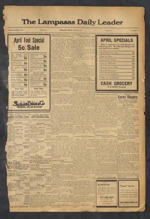 Primary view of object titled 'The Lampasas Daily Leader (Lampasas, Tex.), Vol. 28, No. 21, Ed. 1 Tuesday, March 31, 1931'.