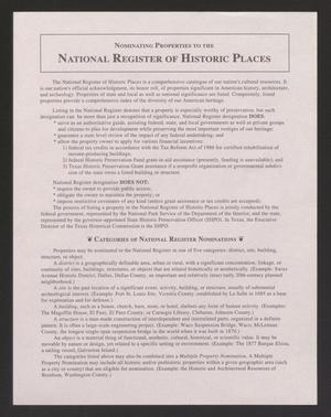 Primary view of object titled 'Nominating Properties to the National Register of Historic Places'.