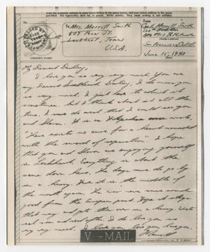 Primary view of object titled '[Letter from Captain Merrill Smith to his wife - June 15, 1943]'.