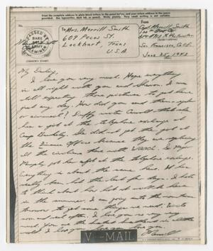 Primary view of object titled '[Letter from Captain Merrill Smith to his wife - June 25, 1943]'.