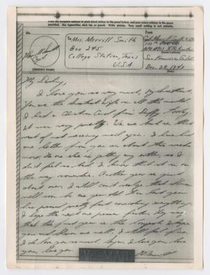 Primary view of object titled '[Letter from Captain Merrill Smith to his wife - December 28, 1943]'.