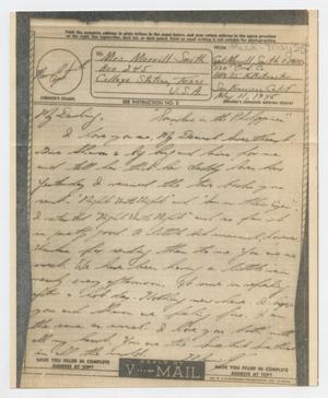 Primary view of object titled '[Letter from Captain Merrill Smith to his wife - May 11, 1945]'.