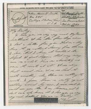 Primary view of object titled '[Letter from Captain Merrill Smith to his wife - October 21, 1943]'.