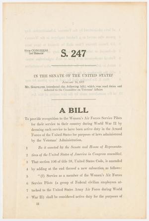 Primary view of object titled '95th Congress, First Session, Senate Bill 247'.