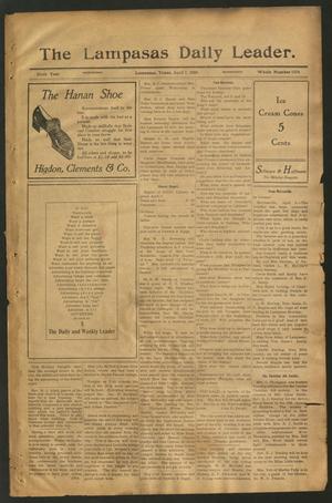 Primary view of object titled 'The Lampasas Daily Leader. (Lampasas, Tex.), Vol. 6, No. 1576, Ed. 1 Wednesday, April 7, 1909'.
