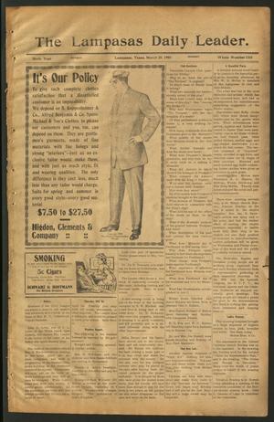Primary view of object titled 'The Lampasas Daily Leader. (Lampasas, Tex.), Vol. 6, No. 1568, Ed. 1 Monday, March 29, 1909'.