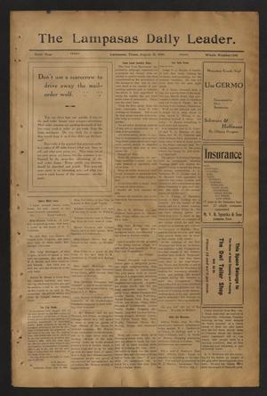 Primary view of object titled 'The Lampasas Daily Leader. (Lampasas, Tex.), Vol. 6, No. 1690, Ed. 1 Friday, August 20, 1909'.