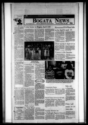 Primary view of object titled 'Bogata News (Bogata, Tex.), Vol. 91, No. 44, Ed. 1 Thursday, March 28, 2002'.