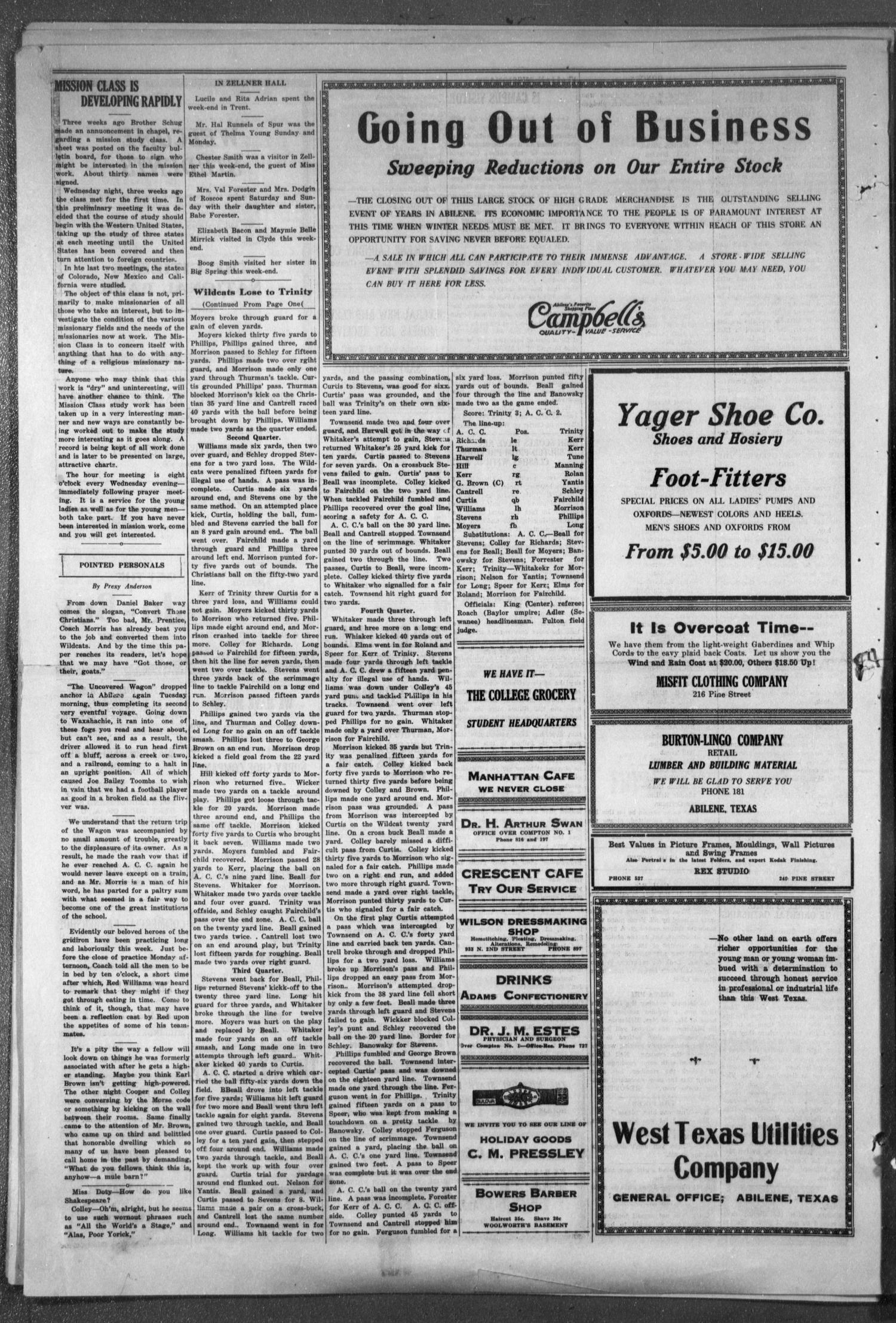 The Optimist (Abilene, Tex.), Vol. 12, No. 11, Ed. 1, Thursday, November 27, 1924
                                                
                                                    [Sequence #]: 4 of 4
                                                