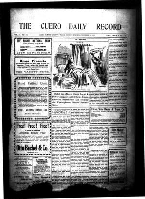 Primary view of object titled 'The Cuero Daily Record (Cuero, Tex.), Vol. 31, No. 132, Ed. 1 Sunday, December 5, 1909'.