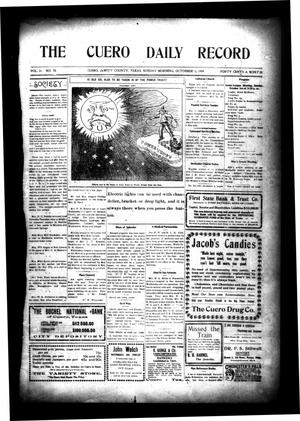 Primary view of object titled 'The Cuero Daily Record (Cuero, Tex.), Vol. 31, No. 78, Ed. 1 Sunday, October 3, 1909'.