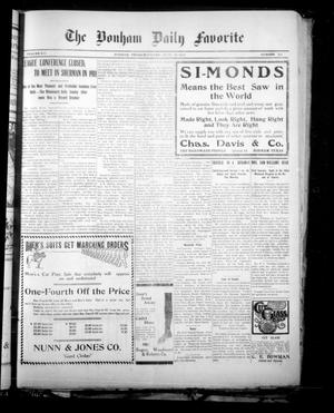 Primary view of object titled 'The Bonham Daily Favorite (Bonham, Tex.), Vol. 12, No. 251, Ed. 1 Monday, June 20, 1910'.