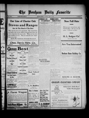 Primary view of object titled 'The Bonham Daily Favorite (Bonham, Tex.), Vol. 23, No. 33, Ed. 1 Saturday, September 11, 1920'.