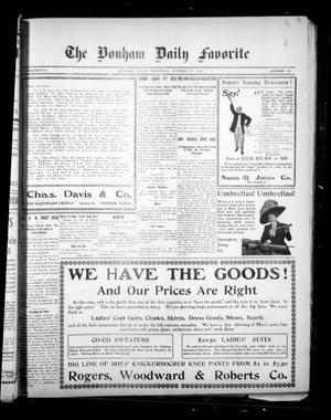 Primary view of object titled 'The Bonham Daily Favorite (Bonham, Tex.), Vol. 13, No. 80, Ed. 1 Thursday, October 27, 1910'.