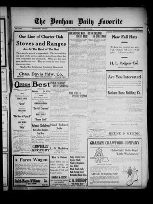 Primary view of object titled 'The Bonham Daily Favorite (Bonham, Tex.), Vol. 23, No. 32, Ed. 1 Friday, September 10, 1920'.