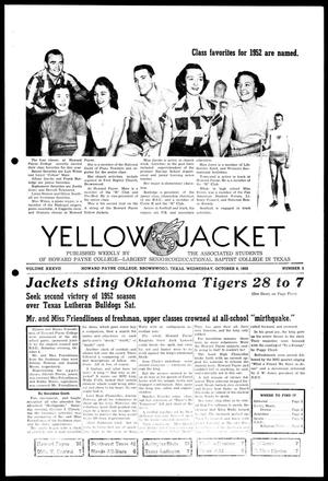 Primary view of object titled 'Yellow Jacket (Brownwood, Tex.), Vol. 37, No. 3, Ed. 1, Wednesday, October 8, 1952'.