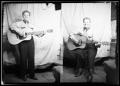 Photograph: [Two Portraits of Woman Playing Guitar]