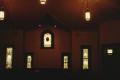 Photograph: [First United Methodist Church, Anson, (lights hanging from sanctuary…