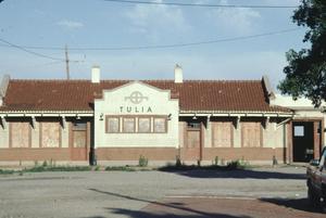Primary view of object titled '[Tulia Railroad Depot, (Looking W)]'.
