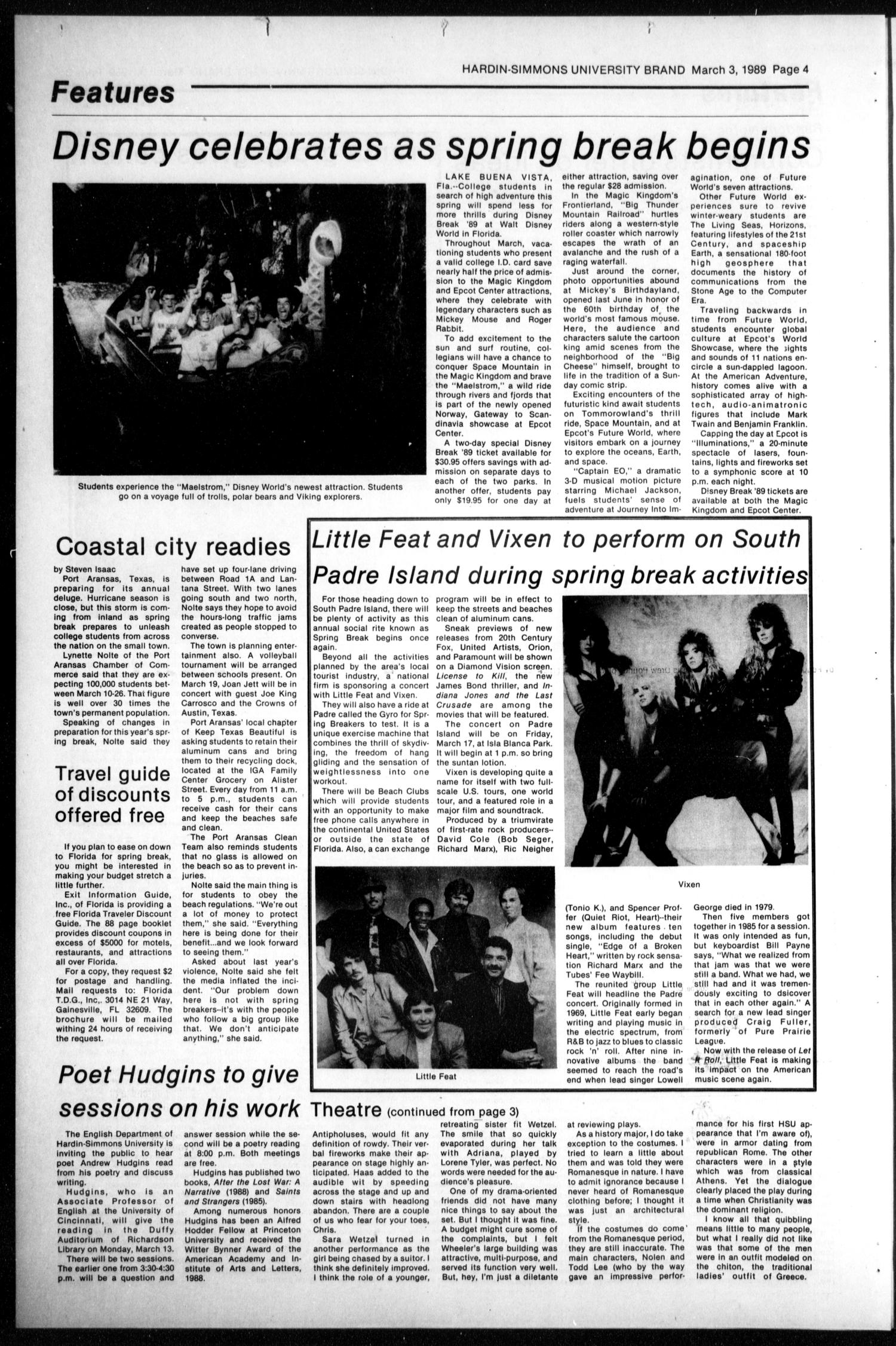 The Brand (Abilene, Tex.), Vol. 76, No. 7, Ed. 1, Friday, March 3, 1989
                                                
                                                    [Sequence #]: 4 of 6
                                                