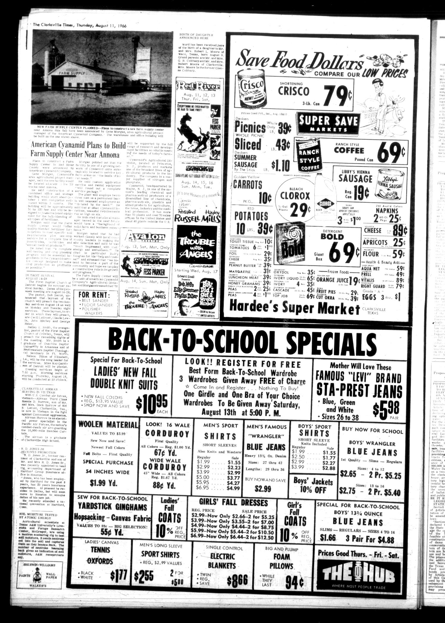 The Clarksville Times (Clarksville, Tex.), Vol. 94, No. 30, Ed. 1 Thursday, August 11, 1966
                                                
                                                    [Sequence #]: 8 of 12
                                                