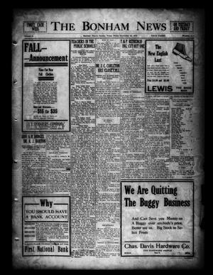 Primary view of object titled 'The Bonham News (Bonham, Tex.), Vol. 50, No. 41, Ed. 1 Friday, September 10, 1915'.