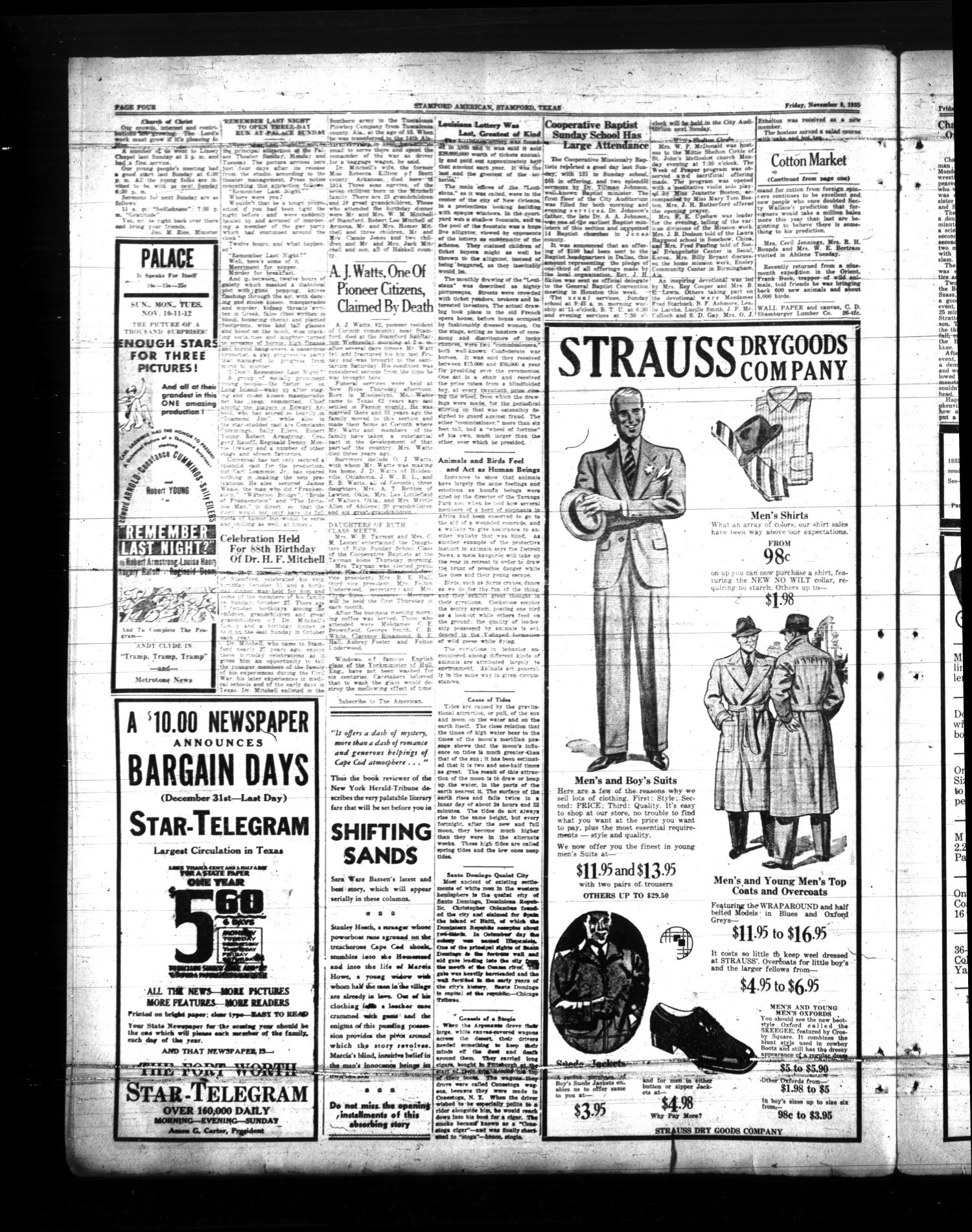 Stamford American (Stamford, Tex.), Vol. 12, No. 31, Ed. 1 Friday, November 8, 1935
                                                
                                                    [Sequence #]: 4 of 12
                                                