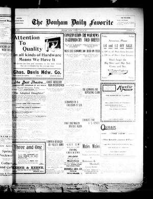 Primary view of object titled 'The Bonham Daily Favorite (Bonham, Tex.), Vol. 17, No. 150, Ed. 1 Tuesday, January 26, 1915'.