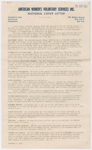 Primary view of object titled '[National Cover Letter: American Women's Voluntary Services, January 20, 1945]'.