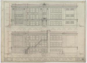 Primary view of object titled 'North and South Ward Schools, Abilene, Texas: Front & Rear Elevation'.