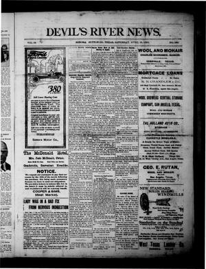 Primary view of object titled 'Devil's River News. (Sonora, Tex.), Vol. 32, No. 1691, Ed. 1 Saturday, April 28, 1923'.