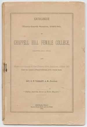 Catalog of Chappell Hill Female College, 1886