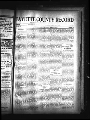Primary view of object titled 'Fayette County Record (La Grange, Tex.), Vol. 2, No. 42, Ed. 1 Wednesday, April 19, 1911'.