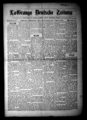 Primary view of object titled 'La Grange Deutsche Zeitung (La Grange, Tex.), Vol. 30, No. 33, Ed. 1 Thursday, April 1, 1920'.