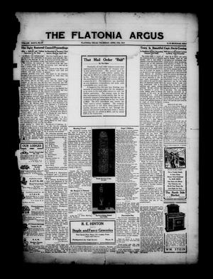 Primary view of object titled 'The Flatonia Argus (Flatonia, Tex.), Vol. 36, No. 27, Ed. 1 Thursday, April 13, 1911'.