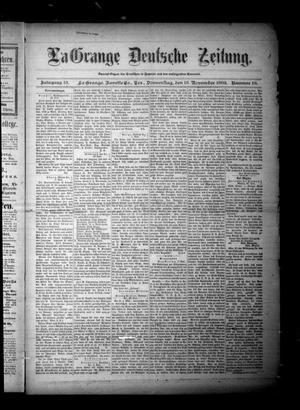 Primary view of La Grange Deutsche Zeitung. (La Grange, Tex.), Vol. 13, No. 13, Ed. 1 Thursday, November 13, 1902