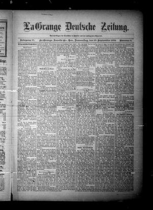 Primary view of object titled 'La Grange Deutsche Zeitung. (La Grange, Tex.), Vol. 13, No. 6, Ed. 1 Thursday, September 25, 1902'.