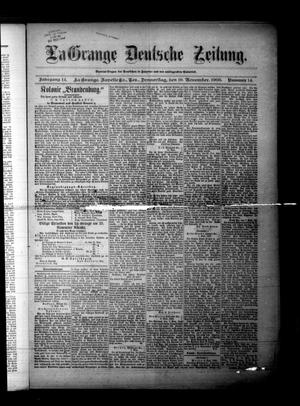 Primary view of object titled 'La Grange Deutsche Zeitung. (La Grange, Tex.), Vol. 14, No. 14, Ed. 1 Thursday, November 19, 1903'.