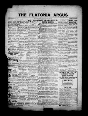 Primary view of object titled 'The Flatonia Argus (Flatonia, Tex.), Vol. 36, No. 40, Ed. 1 Thursday, July 13, 1911'.