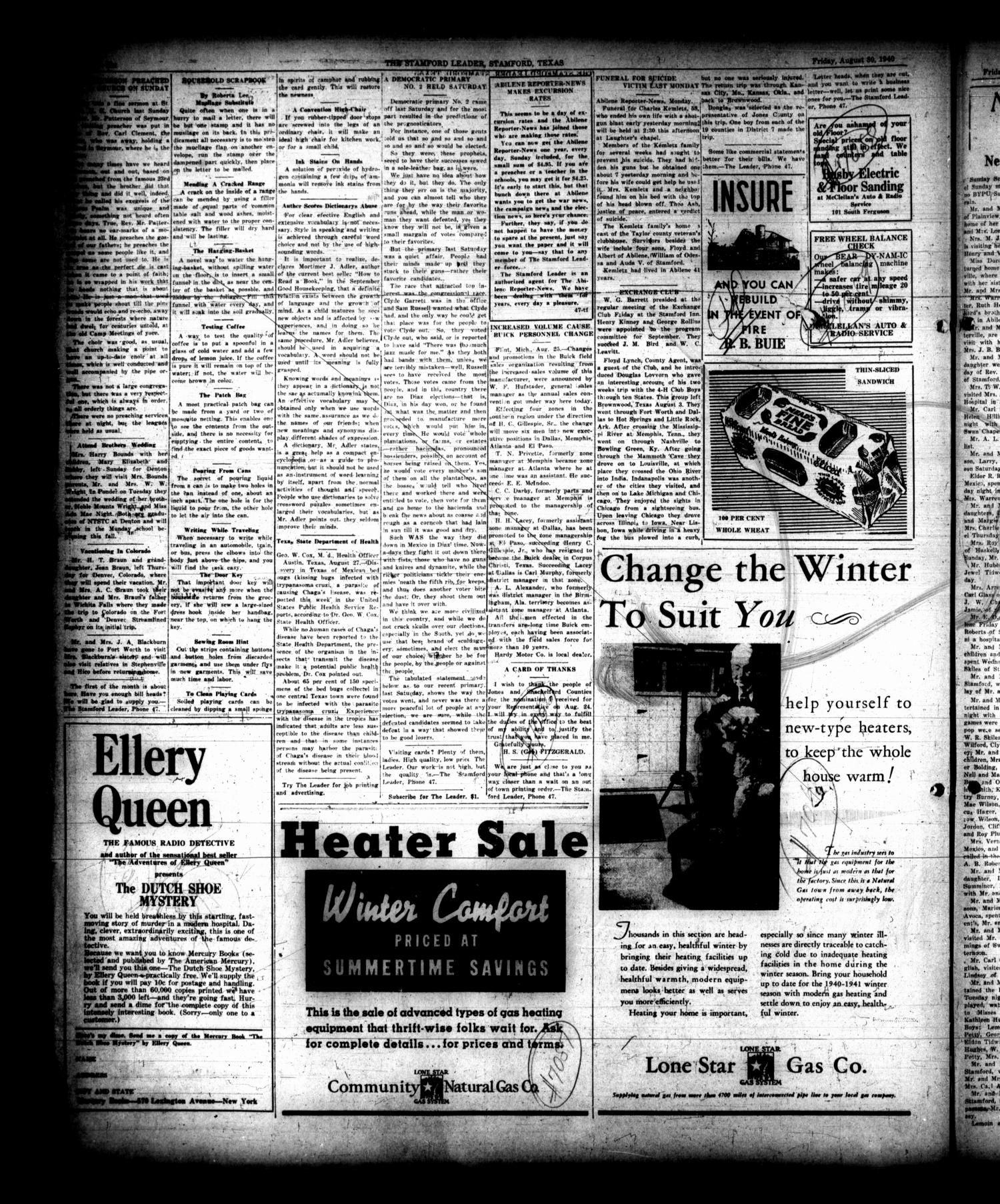 The Stamford Leader (Stamford, Tex.), Vol. 40, No. [48], Ed. 1 Friday, August 30, 1940
                                                
                                                    [Sequence #]: 6 of 8
                                                