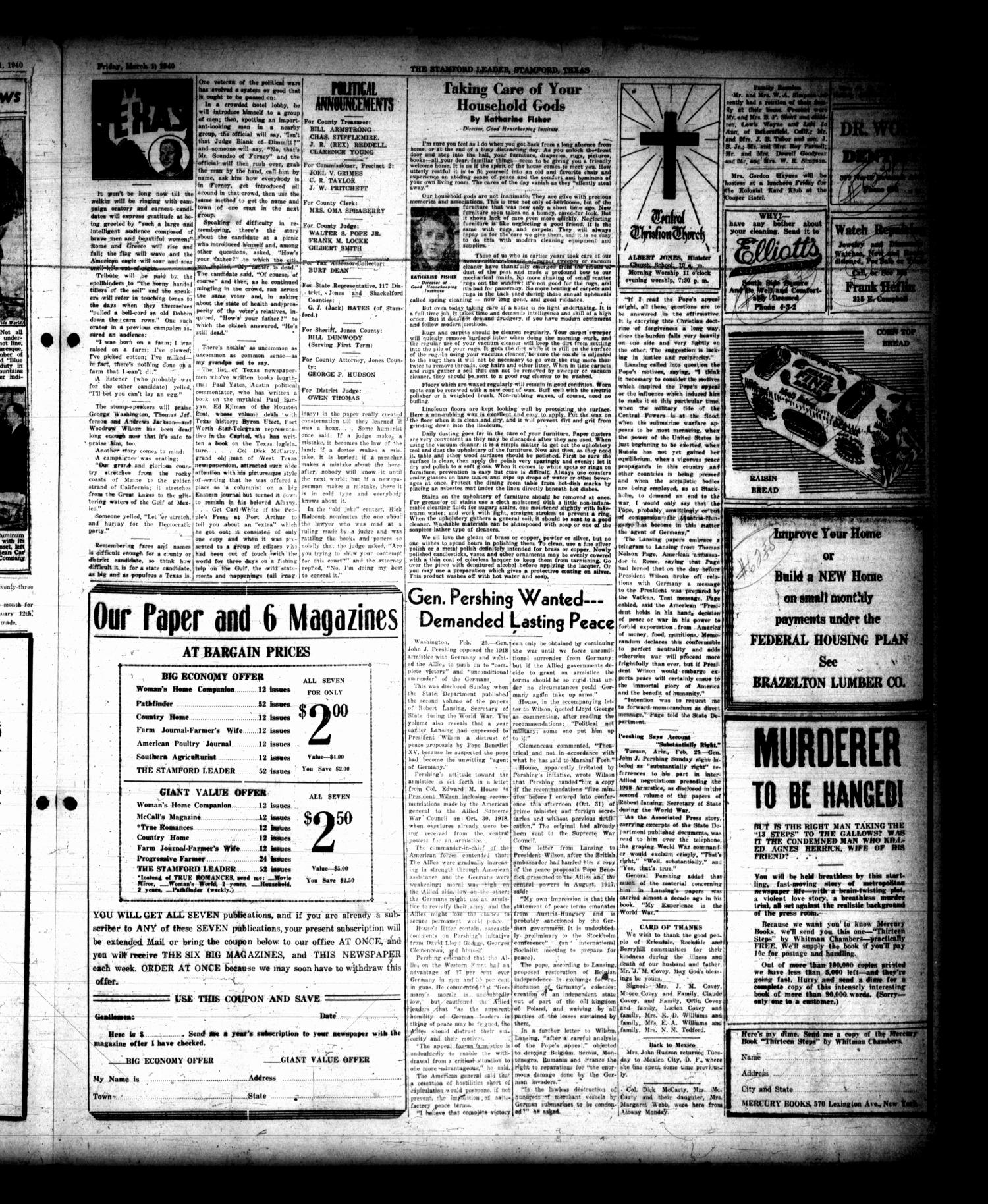 The Stamford Leader (Stamford, Tex.), Vol. 40, No. [22], Ed. 1 Friday, March 1, 1940
                                                
                                                    [Sequence #]: 3 of 8
                                                