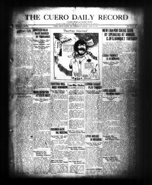 Primary view of object titled 'The Cuero Daily Record (Cuero, Tex.), Vol. 66, No. 92, Ed. 1 Wednesday, April 20, 1927'.